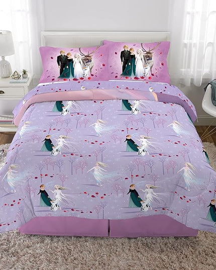 Disney Frozen 2 Kids Bedding Super Soft Comforter And Sheet Set, 5 Piece Full Size, "Official" Disney Product By Franco - LeafyLoom