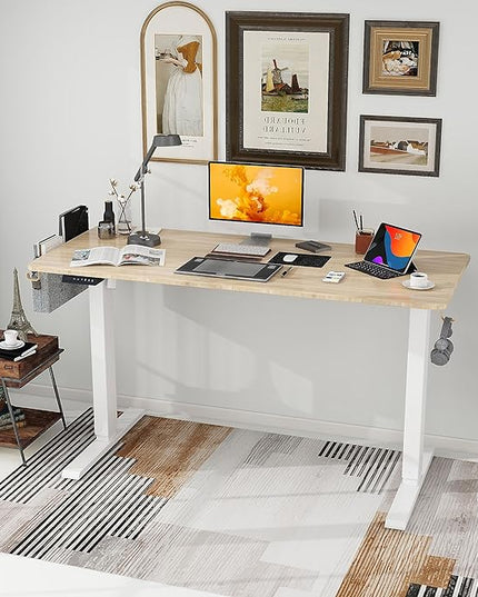 Standing Desk Adjustable Height- Whole Piece Desktop Stand Up Desk, Electric Standing Desk, Sit to Stand Desk for Home & Office Computer Desk - LeafyLoom