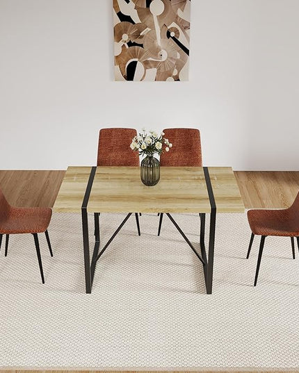 NicBex Dining Chairs Set of 4 Modern Upholstered Linen Dining Room Kitchen Chairs with Black Metal Legs,Side Chairs for Dining Room, Kitchen,Living Room, and Restaurants,Caramel - LeafyLoom