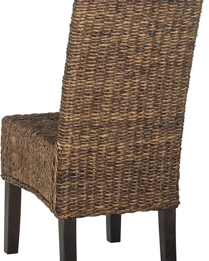 Safavieh Home Collection Avita Brown Wicker 18-inch Dining Chair (Set of 2) - LeafyLoom