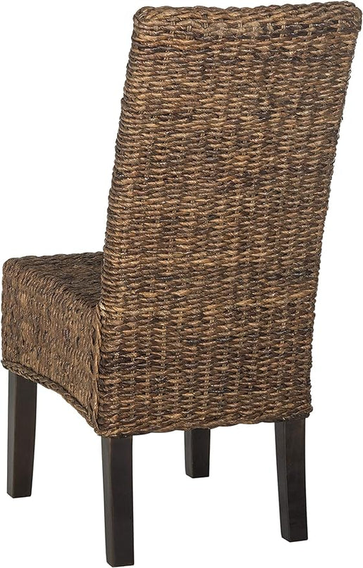 Safavieh Home Collection Avita Brown Wicker 18-inch Dining Chair (Set of 2) - LeafyLoom