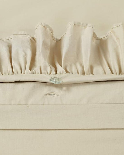 Lush Decor Reyna Ruffle 100% Cotton Duvet Cover Set - 3 Piece Cozy Ruffled Bedding Set - Timeless Elegance and Comfort - Full/ Queen, Wheat - LeafyLoom