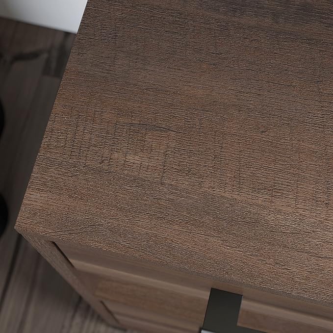 Sauder North Avenue Pedestal Home Office Desk, L: 41.97" x W: 18.50" x H: 28.15", Smoked Oak Finish - LeafyLoom