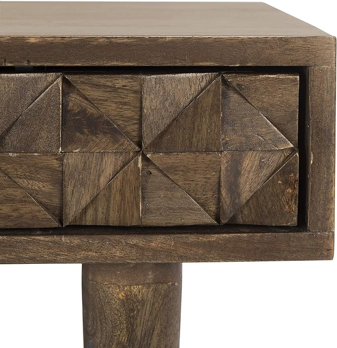 Safavieh Home Office Zinnia Modern Walnut Brown 1-drawer Desk - LeafyLoom