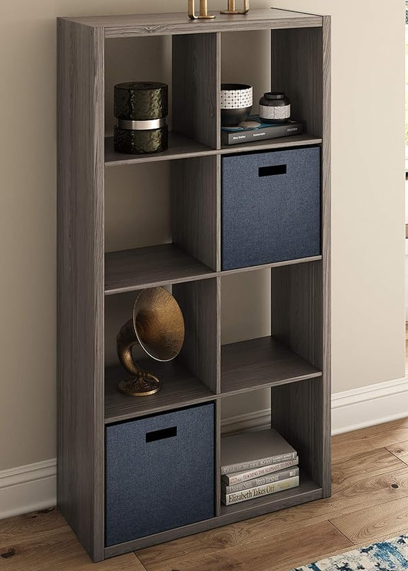 ClosetMaid 8 Cube Heavy Duty Wooden Decorative Bookcase Shelf Storage Organizer with Open Back for Home, Closet, Office, or Toys, Graphite Gray - LeafyLoom