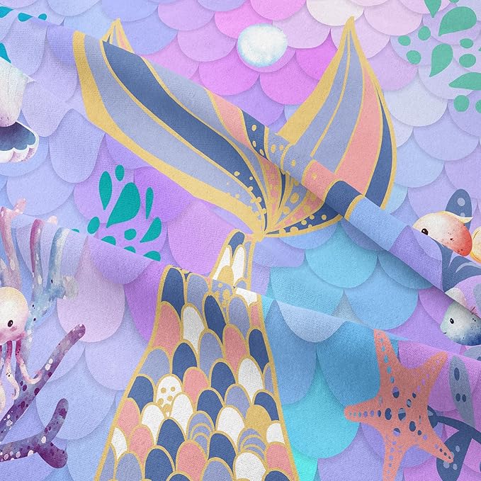 NINENINE Mermaid Tail Bedding Sets,Teal Purple Mermaid Comforter Set for Kids,Full Size Comforter Sets for Girls,Colorful Glitter Bedding Set with 1 Comforter 2Pillowcases… - LeafyLoom