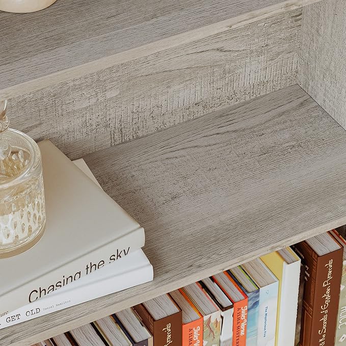 IRONCK Industrial Bookshelves and Bookcases with Doors Floor Standing 6 Shelf Display Storage Shelves 70 in Tall Bookcase for Home Office, Living Room - LeafyLoom