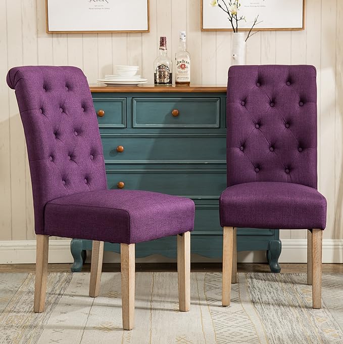 NicBex Haerin-SD-00143-LWJ Dining Chairs, 26"x18"x39.2", Purple - LeafyLoom