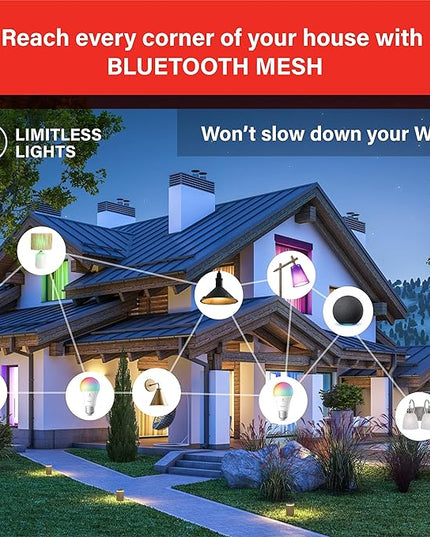 Sengled Light Bulb, S1 Auto Pairing with Alexa Devices, Color Changing , Smart Light that Work with , Bluetooth Mesh Smart Home Lighting, E26 60W Equivalent, 800LM, 4 Count (Pack of 1) LeafyLoom