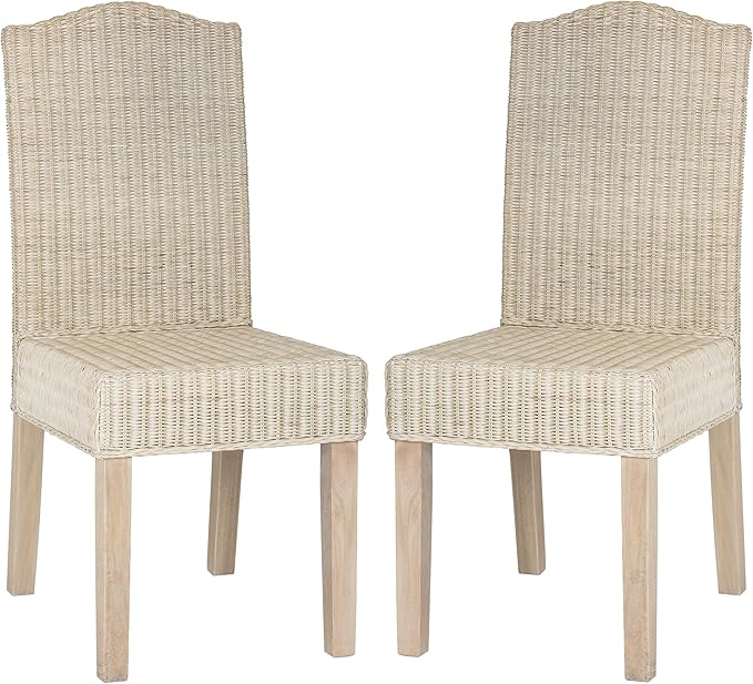 Safavieh Home Collection Odette Grey Wicker Dining Chair - LeafyLoom