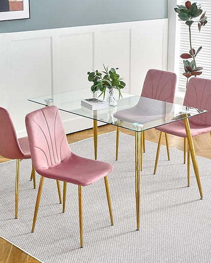 NicBex Haerin-SD-00367-LWJ Dining Chairs, 33.9"x18.1"x17.3", Pink - LeafyLoom