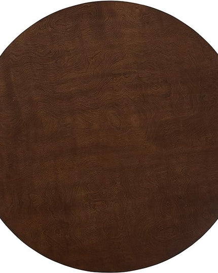 Crosley Furniture Landon Mid-Century Modern Round Wood Dining Table, Mahogany - LeafyLoom