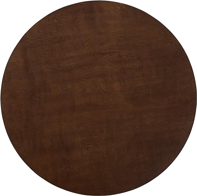 Crosley Furniture Landon Mid-Century Modern Round Wood Dining Table, Mahogany - LeafyLoom
