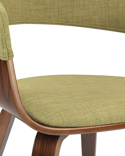 SIMPLIHOME Lowell 17 Inch Mid Century Modern Bentwood Dining Chair in Acid Green Linen Look Fabric, For the Dining Room - LeafyLoom