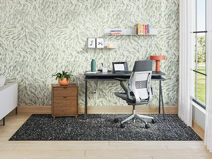 Steelcase Gesture Office Chair - Ergonomic Work Chair with Wheels for Carpet - Comfortable Office Chair - Intuitive-to-Adjust Chairs for Desk - 360-Degree Arms - Licorice Fabric, Dark Frame - LeafyLoom