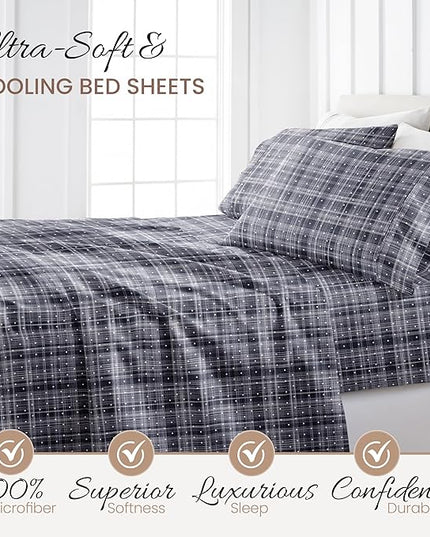 Linen Market 4 Piece Full Bedding Sheet Set (Navy Polka) - Sleep Better Than Ever with These Ultra-Soft & Cooling Bed Sheets for Your Full Size Bed - Deep Pocket Fits 16" Mattress - LeafyLoom