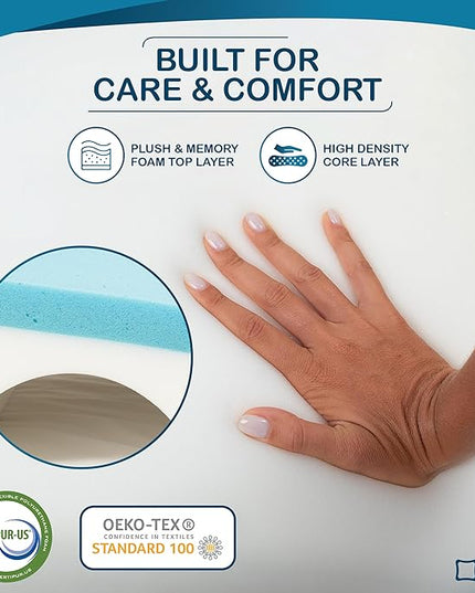 Bed Wedge Pillow 10 inch | Memory Foam Wedge Pillow for Sleeping | Triangle Pillow Wedge | Acid Reflux Pillow | Post-Surgery Support Cushion | Back, Head, Knee, Elbow Support | Pregnancy Pillow - LeafyLoom