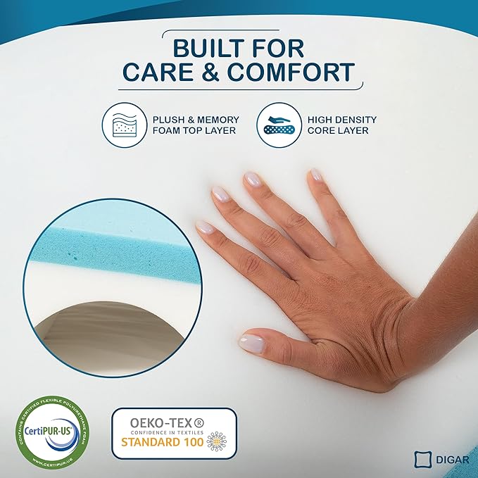 Bed Wedge Pillow 10 inch | Memory Foam Wedge Pillow for Sleeping | Triangle Pillow Wedge | Acid Reflux Pillow | Post-Surgery Support Cushion | Back, Head, Knee, Elbow Support | Pregnancy Pillow - LeafyLoom