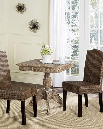 Safavieh Home Collection Odette Grey Wicker Dining Chair - LeafyLoom