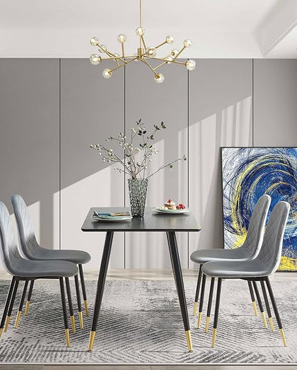 NicBex Dining Table Kitchen Table Modern Kitchen Dining MDF Table for Smart Home, Easy Assembly, Antique Black - LeafyLoom