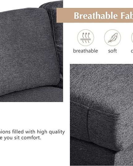 116.9" Modern Large U-Shape Sectional Sofa with Double Extra Wide Chaise Lounge, 4 Seat Oversized Upholstered Couch for Apartment, Home, Office, Living Room Furniture, Gray, 116.9 Inch - LeafyLoom