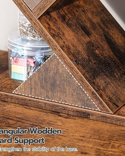 HOOBRO Tree Bookshelf, 5-Tier Bookcase Wooden Shelves, Floor Standing Storage Rack, for Display of CDs, Books in Living Room, Home Office, Wood Storage Rack for Bedroom, Rustic Brown BF04SJ01G1 - LeafyLoom