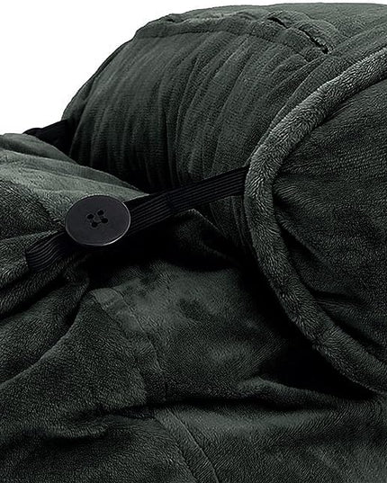Husband Pillow XXL Cover Micro Plush Easy-Care Fabric Designed with Vibrant Long Lasting Color, Lush with Back & Side Pockets - Wide Large Zipper, Bed Rest Reading Pillowcase, Dark Green - LeafyLoom