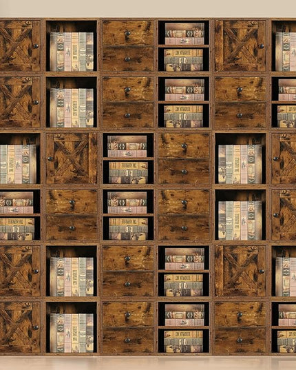 Magic DIY Cube Storage Organizer Stackable Cubes for Home Books Clothes Toy -Modular Cubby Storage System -Closet Organizer -Bookcase Closet (Antique brown, Door Cube) - LeafyLoom