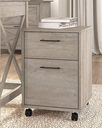 Bush Furniture Key West 2 Drawer Mobile File Cabinet, Rolling File Cabinet for Home Office - LeafyLoom