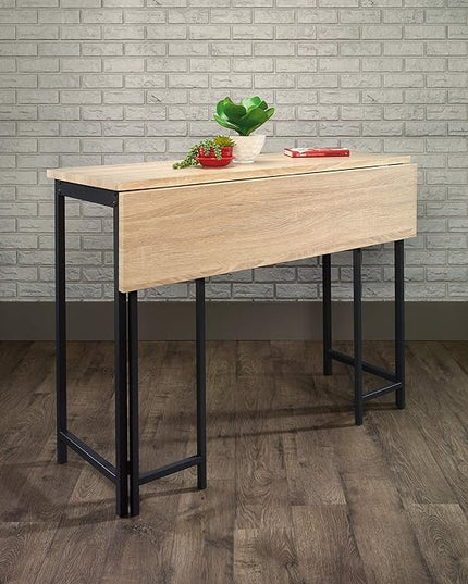Sauder North Avenue Table with Drop Leaf, L: 47.50" x W: 28.38" x H: 36.13", Charter Oak Finish - LeafyLoom