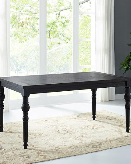 Roundhill Furniture Leviton Urban Style Dark Washed Wood Dining Set: Table, 4 Chairs and Bench, Blue - LeafyLoom