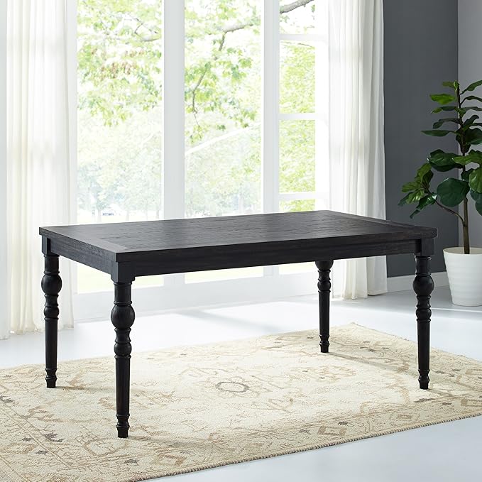Roundhill Furniture Leviton Urban Style Dark Washed Wood Dining Set: Table, 4 Chairs and Bench, Blue - LeafyLoom