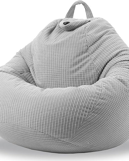 Stuffed Animal Storage Bean Bag Chair Cover (No Filler) Washable Ultra Soft Corduroy Bean Bag Cover for Organizing Plush Toys, Bean Bag for Adults - LeafyLoom