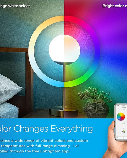 Enbrighten Bedside Decor Lamp Tabletop Wi-FI Dimmable Color Changing Music-Sync 2-Port USB-charging Station 2.4A Dorm Bedroom Home Office Living Room Compatible with Alexa 62433 Brass - LeafyLoom