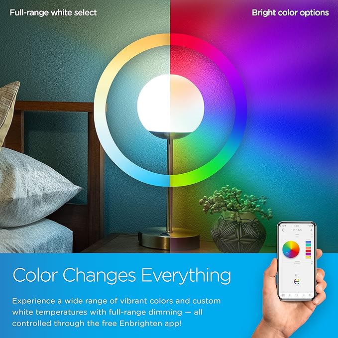 Enbrighten Bedside Decor Lamp Tabletop Wi-FI Dimmable Color Changing Music-Sync 2-Port USB-charging Station 2.4A Dorm Bedroom Home Office Living Room Compatible with Alexa 62433 Brass - LeafyLoom