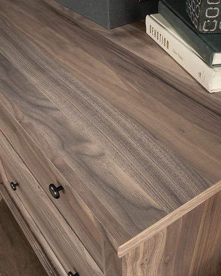 Sauder County Line Dresser, L: 33.31" x W: 23.47" x H: 29.37", Washed Walnut Finish - LeafyLoom