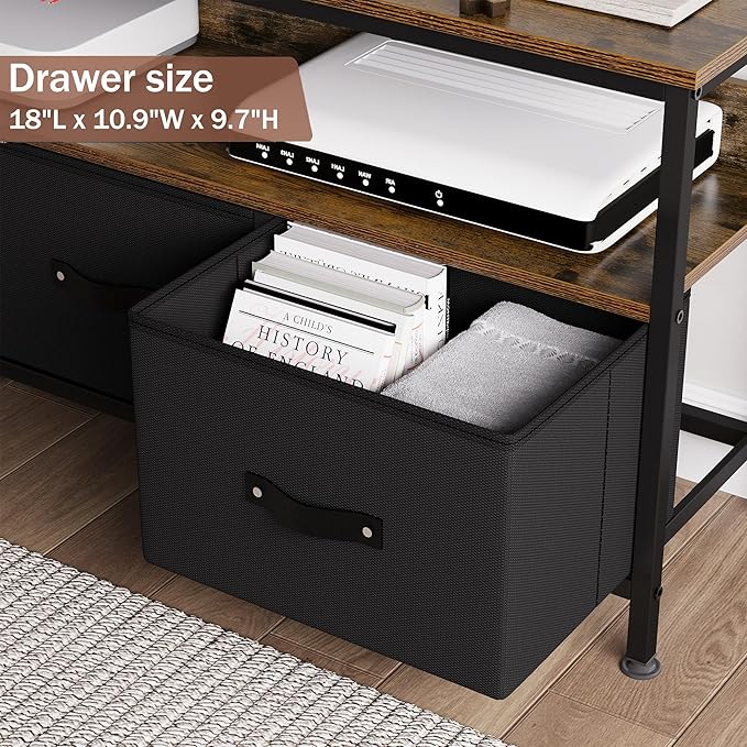 IDEALHOUSE Dresser TV Stand 50 Inch Entertainment Center with Storage TV Stand for Bedroom Small TV Stand Dresser with Drawers and Shelves, TV & Media Console Table Furniture for Living Room, Brown - LeafyLoom