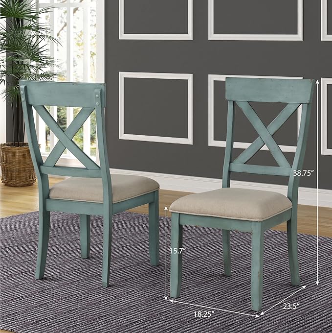 NicBex Haerin-SD-00174-LWJ Dining Chairs, 23.5"x18.3"x38.8", Blue - LeafyLoom