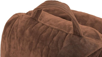 Husband Pillow XXL Cover Only Chocolate, Cozy Microfiber Bed Rest Pillow Cover with Arms - Array of Colors - Generous Side and Back Pockets for Your Favorite Comfy Reading Pillow - LeafyLoom