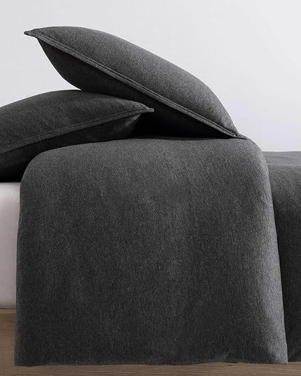 Calvin Klein - King Comforter Set, Luxuriously Soft Home Decor, Modern Cotton Melange Jersey Bedding (Gunmetal Grey Heather, King) - LeafyLoom