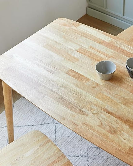 Livinia Aslan 47" Malaysian Oak Rectangular Wooden Dining Table/Solid Wood Kitchen Desk (Natural Oak) - LeafyLoom