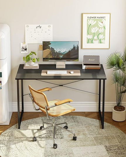 CubiCubi Computer Desk, 47 inch Home Office Desk, Modern Simple Style PC Table for Home, Office, Study, Writing, Black - LeafyLoom