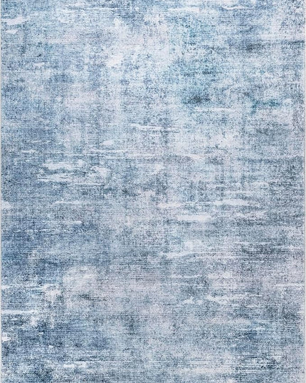 nuLOOM Katia Modern Abstract Machine Washable Ultra Thin Area Rug, 3' x 5', Blue - LeafyLoom