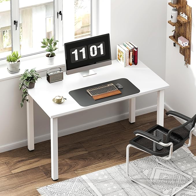Need Small Desk, 39.4 inches Sturdy Writing Desk for Small Spaces, Small Computer Desk Teens Desk Study Table Laptop Desk Home Ofice Desk, White - LeafyLoom