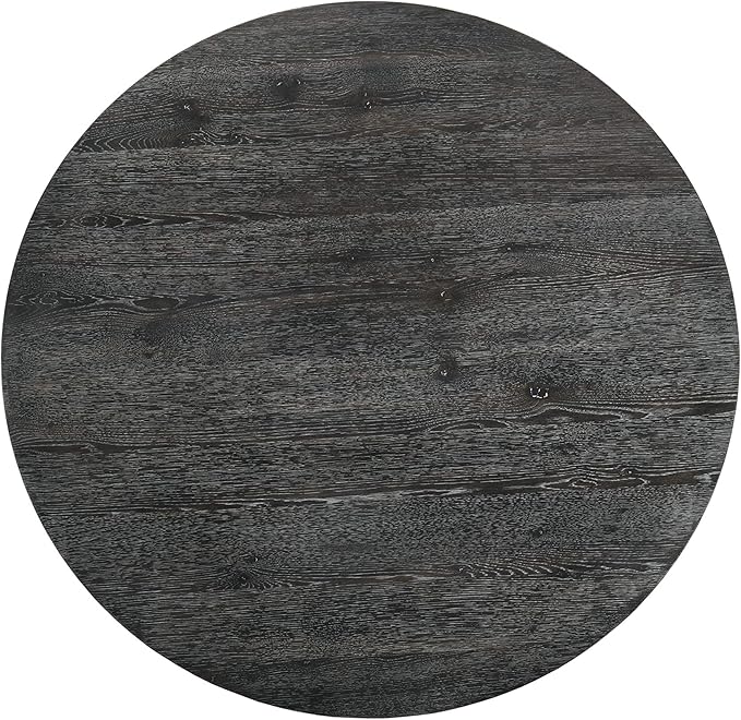 NicBex Dining Table Contemporary Kitchen Table Farmhouse Rustic Solid Wood Dining Table, Rustic Gray for Small Place Round Dining Table, Easy Assembly, Gray - LeafyLoom