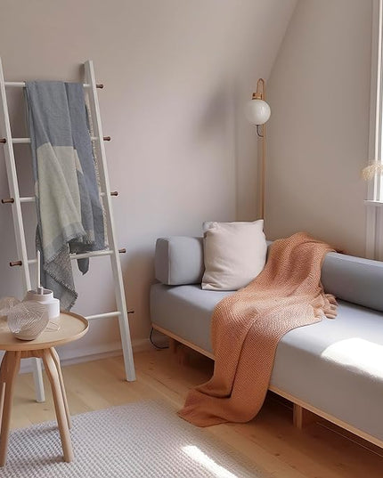 5 Ft Wooden Blanket Ladder Farmhouse - Quilt Ladder for Bedroom - Wood Ladder Decor - Decorative Ladder for Blankets - Easy to Assemble - Farmhouse Ladder Blanket Holder - Wooden Ladder for Blankets - LeafyLoom