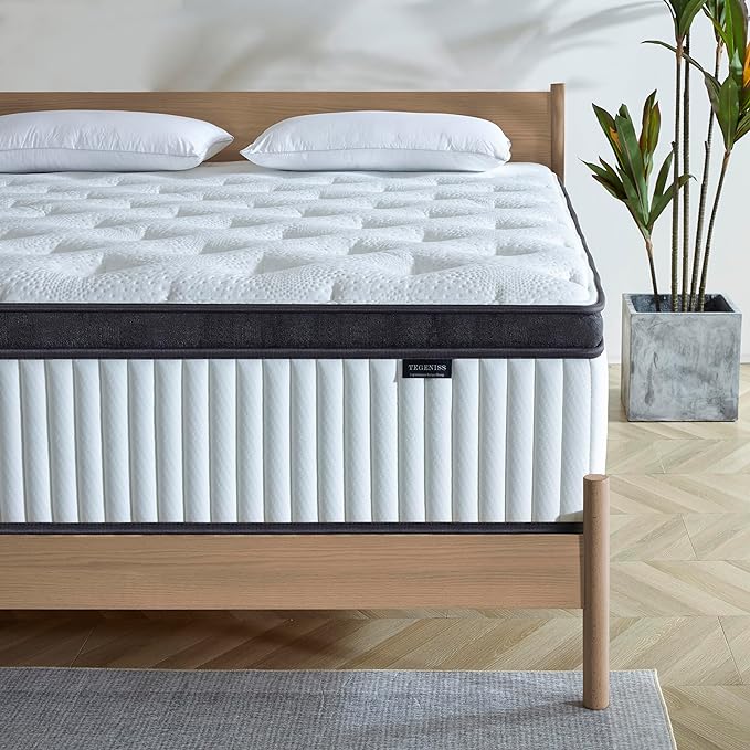 Full Mattress, 12 Inch Innerspring Hybrid Mattress in a Box with Gel Memory Foam, Individually Wrapped Encased Coil Pocket Spring Mattress, Pressure Relief, Medium Firm Support,54"*75"*12" - LeafyLoom
