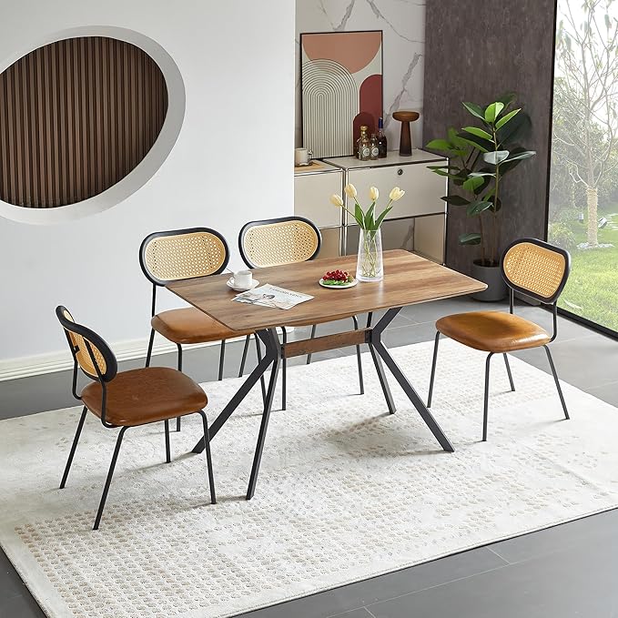 NicBex Haerin-SD-00364-LWJ Dining Chairs, 22.1"x17.7"x31.5", Brown - LeafyLoom