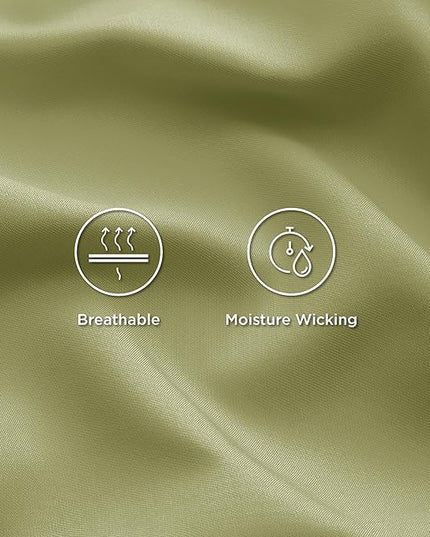 Bedsure Queen Sheets, Rayon Derived from Bamboo, Queen Cooling Sheet Set, Deep Pocket Up to 16", Breathable & Soft Bed Sheets, Hotel Luxury Silky Bedding Sheets & Pillowcases, Green - LeafyLoom