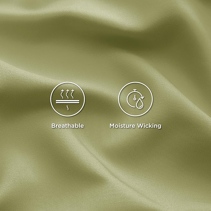 Bedsure King Size Sheet Set, Cooling Sheets King, Rayon Derived from Bamboo, Deep Pocket Up to 16", Breathable & Soft Bed Sheets, Hotel Luxury Silky Bedding Sheets & Pillowcases, Green - LeafyLoom